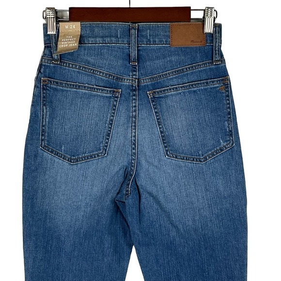 MADEWELL THE PERFECT VINTAGE CROP JEANS IN CLYMER WASH NWT WOMEN'S SIZE 24 - Picture 6 of 16